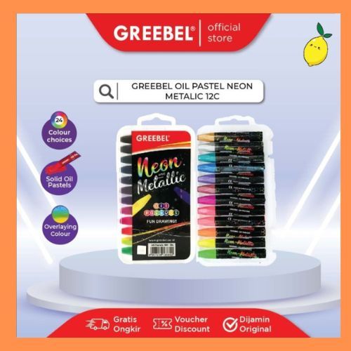 

GREEBEL Oil Pastel Crayon NEON & METALLIC NM-12C