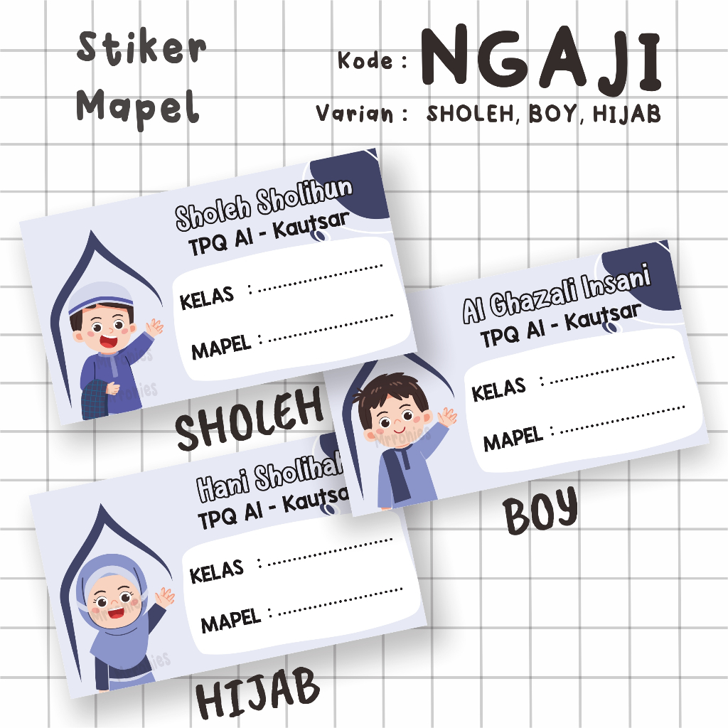 

Mrronies - Stiker & Mapel Buku Anak Ngaji Pesantren TPA TPQ TK SD
