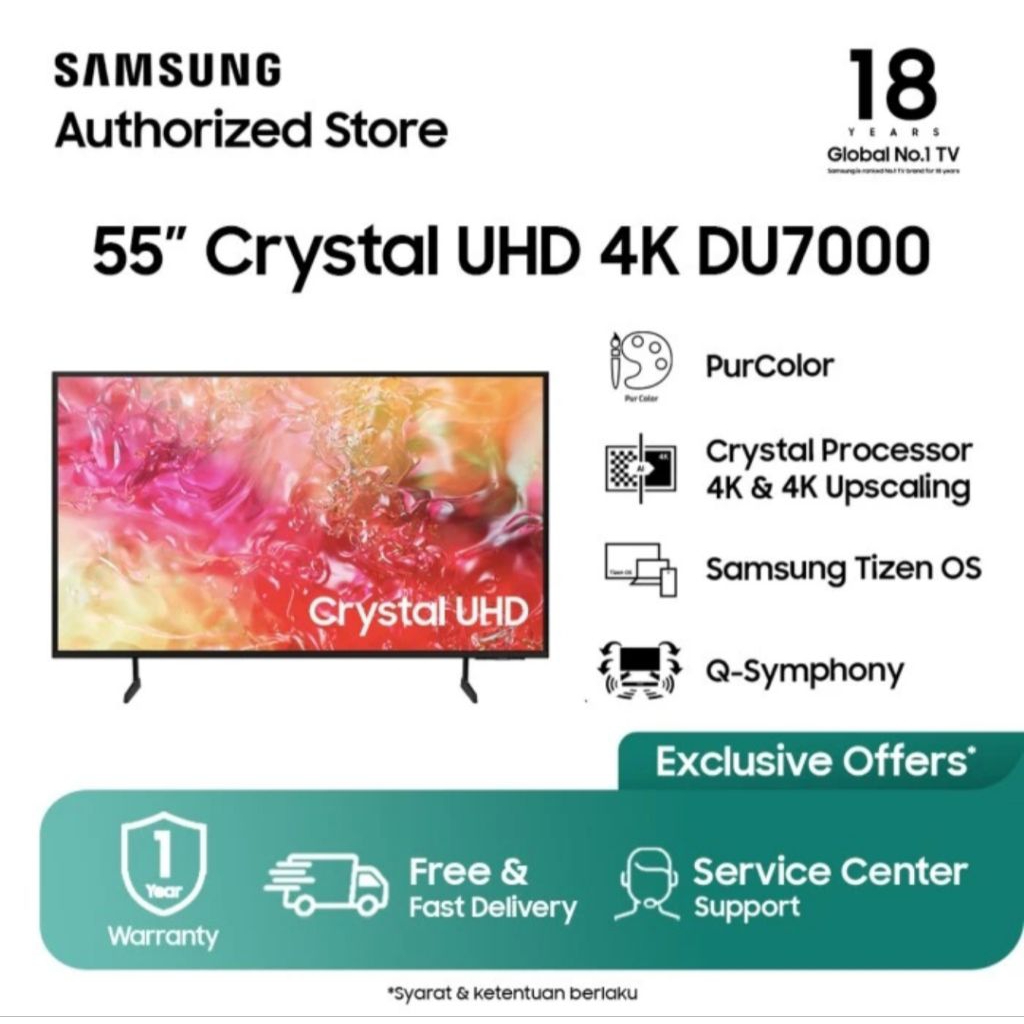 TV SAMSUNG LED DIGITAL 55 INCH SMART TV UHD4K 55DU7000