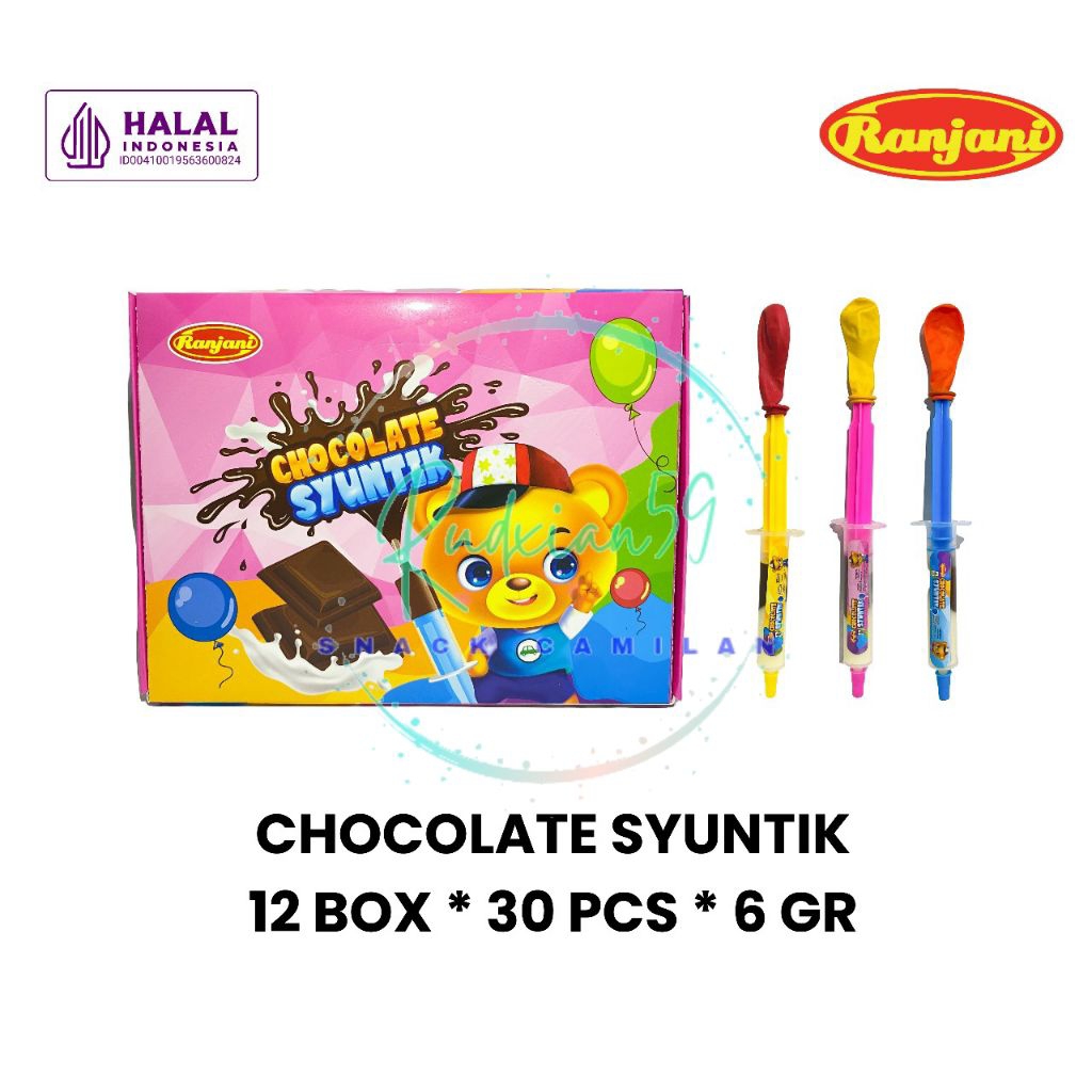 

Ranjani Chocolate syuntik box isi 30 pcs