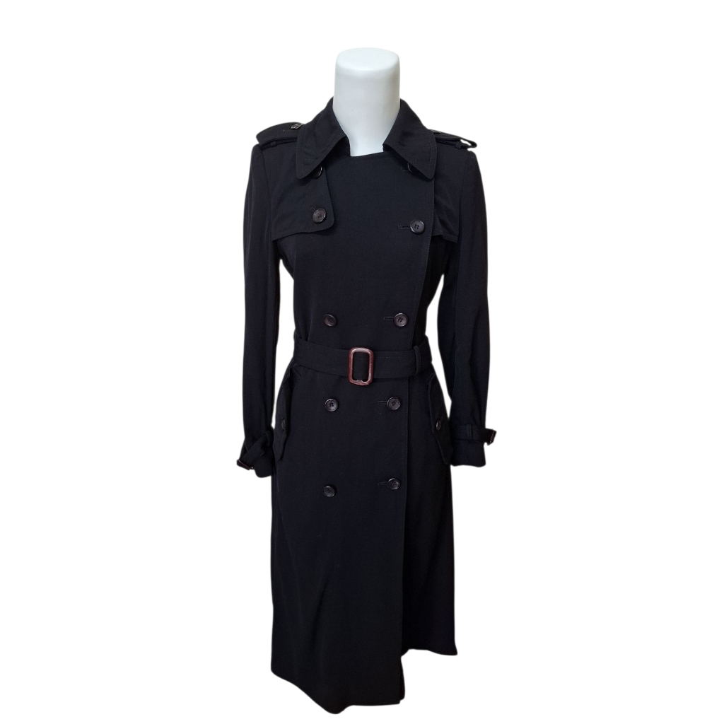 Korean Long Coat Preloved Bando Katun Wool Super Premium Warna Hitam Sale –  337COAT