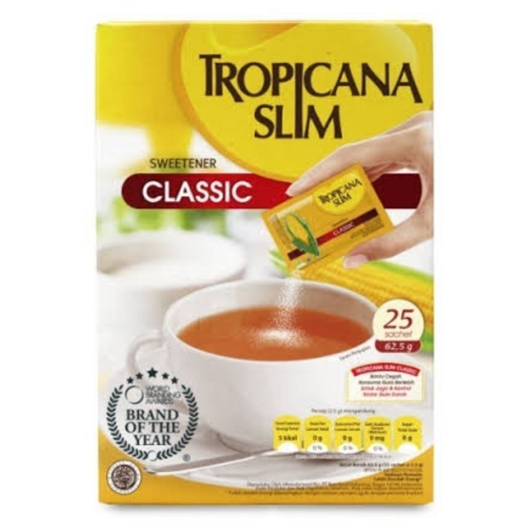 

Tropicana Slim Sweetener Classic 25 Sachet 62.5 gr