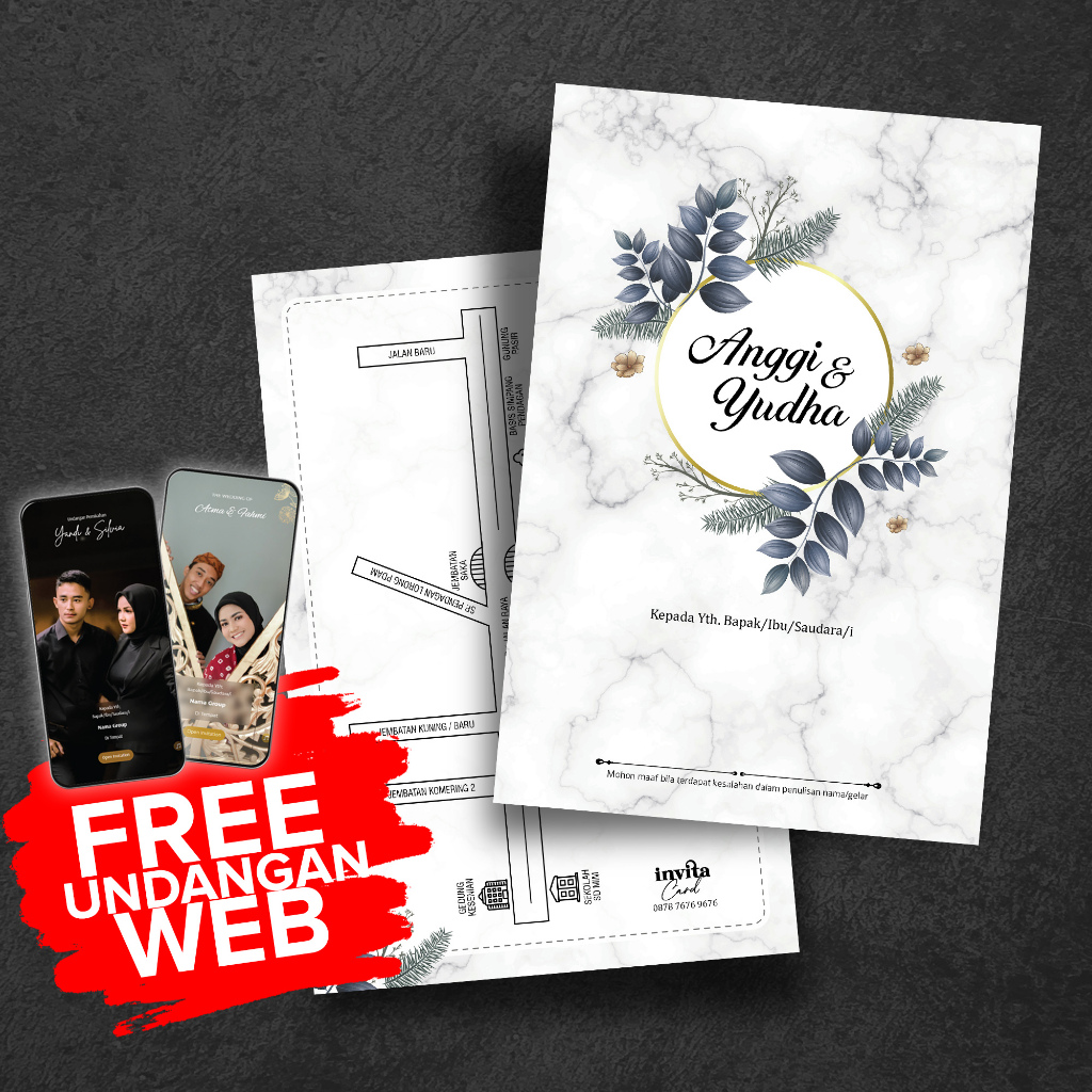 Undangan Pernikahan Murah Simple K9 Putih