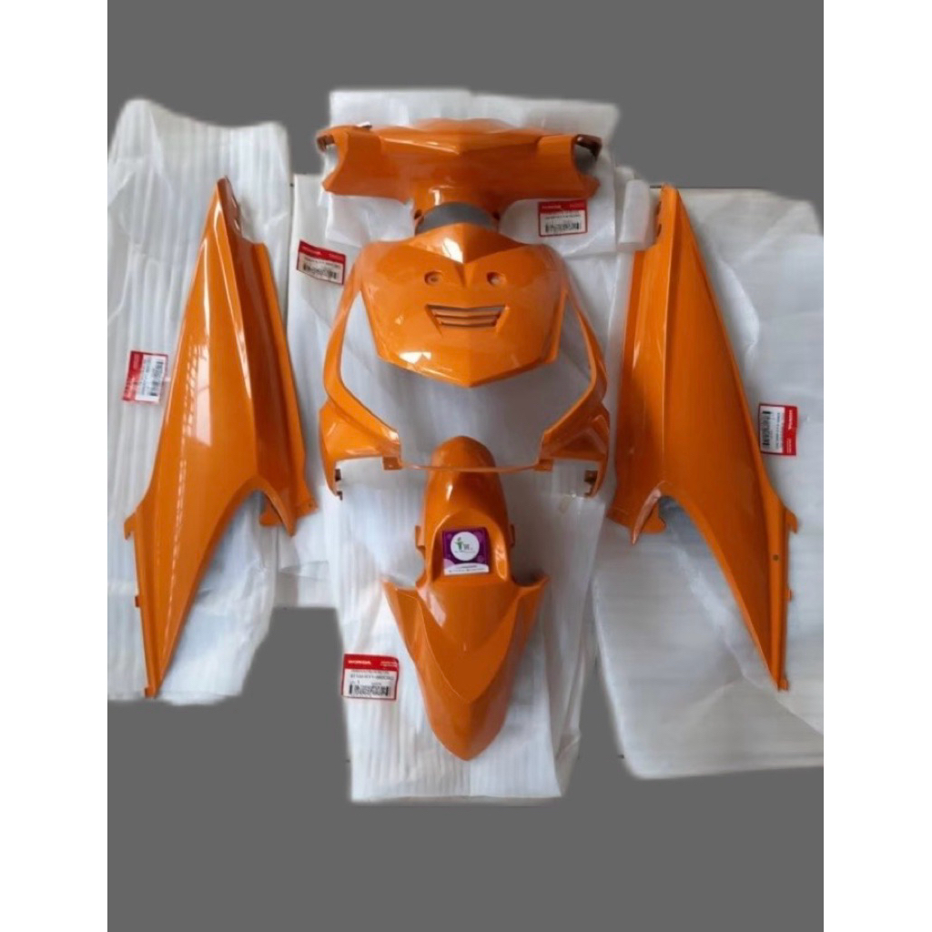 Cover Body Bodi Halus Fullset Orange Oren Beat Karbu Gen 1 Original AHM  Cover Body Bodi Depan Belak