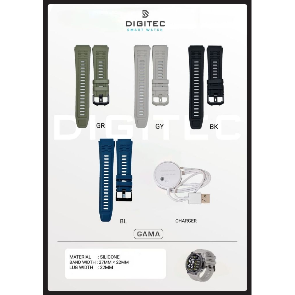 Tali Strap jam tangan Smartwatch Digitec GAMA Original