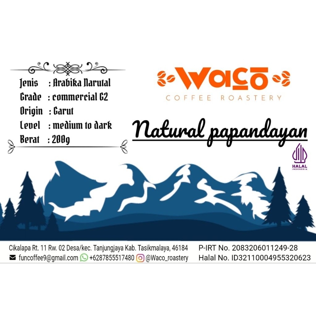 

WACO "Natural Papandayan" - Fine Grind - Komersial Arabika