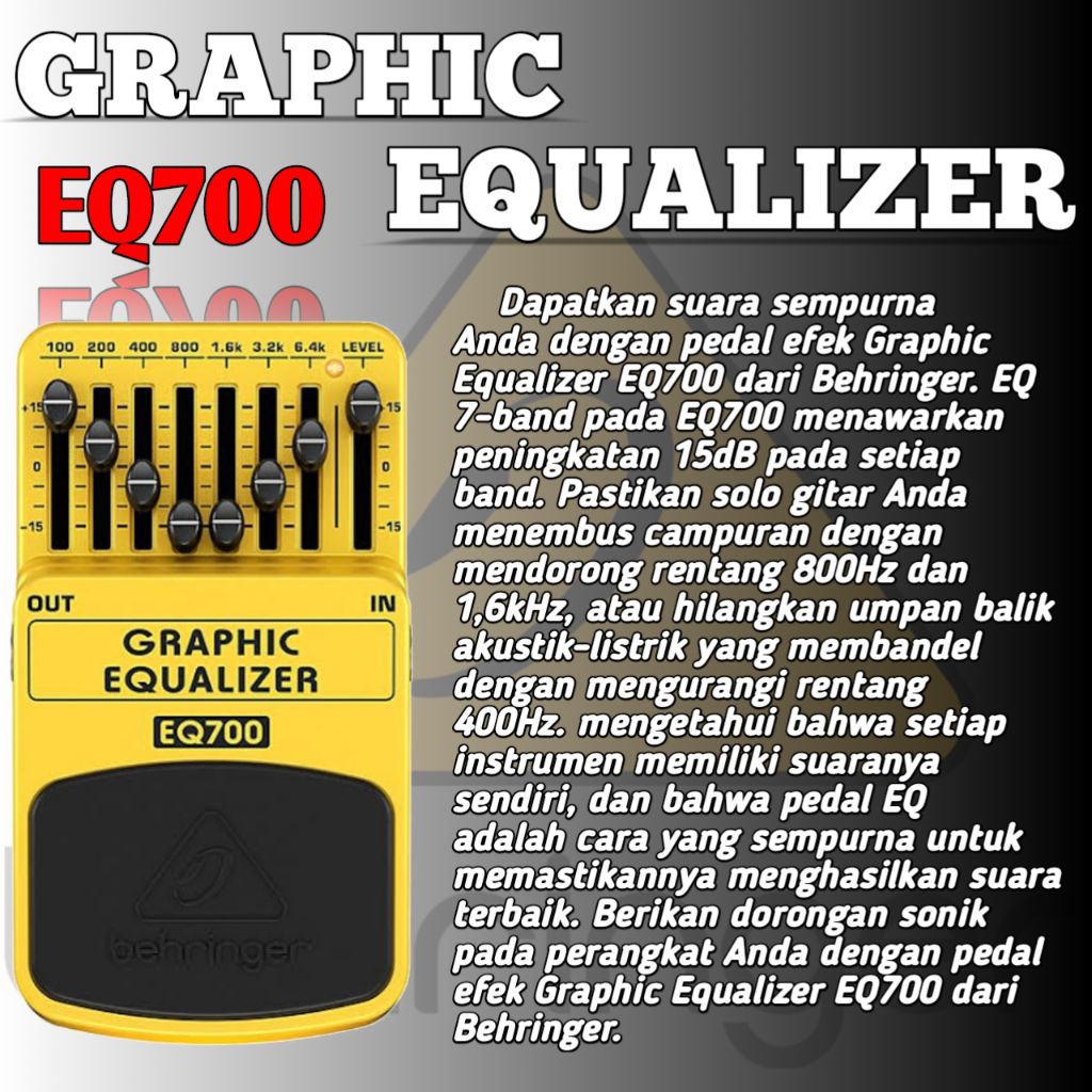 EFEK GITAR ELEKTRIK BEHRINGER EQ700 GRAPHIC EQUALIZER BEHRINGER GRAPHIC EQUALIZER EQ700 GITAR ELEKTR