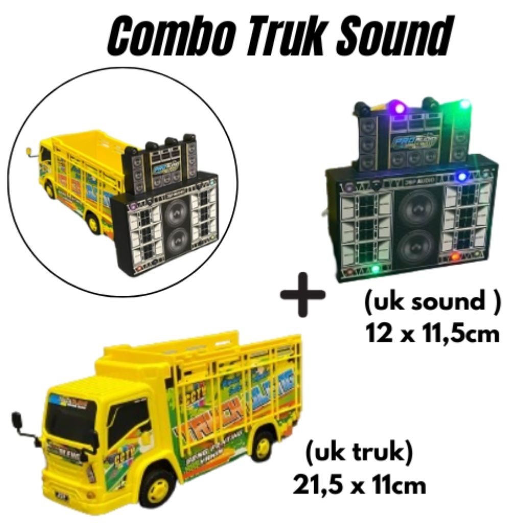 Combo mainan truk basuri oleng T01 dengan soundsystem mini DT 18
