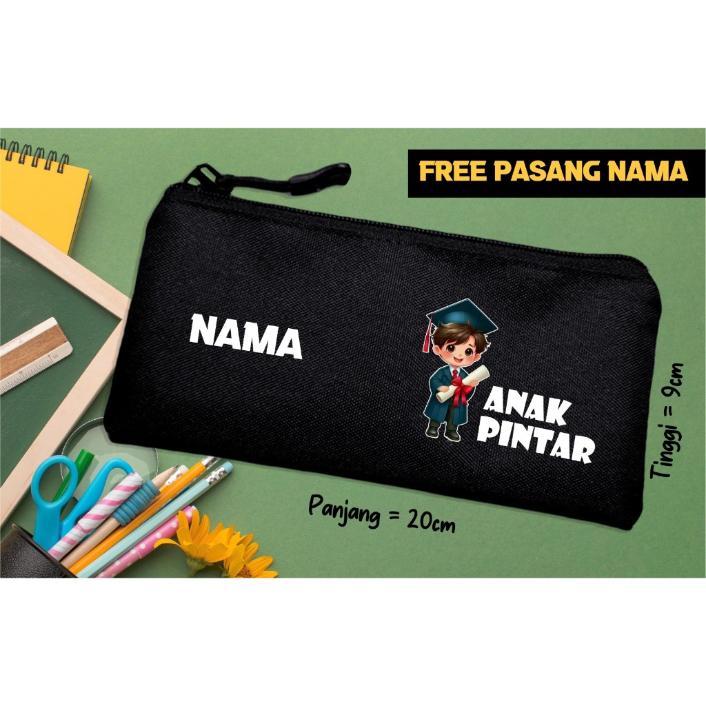 

FREE NAMA Aesthetic Custom Souvenir Kotak Pensil Anak Laki-Laki 2025