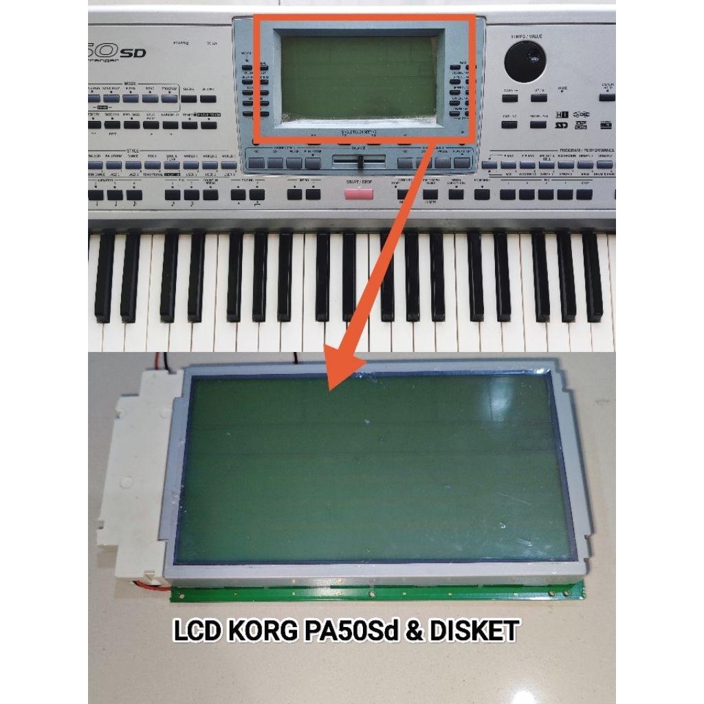 Layar Lcd Display Korg pa50 disket, pa50 Usb Flashdisk, pa50 Sd