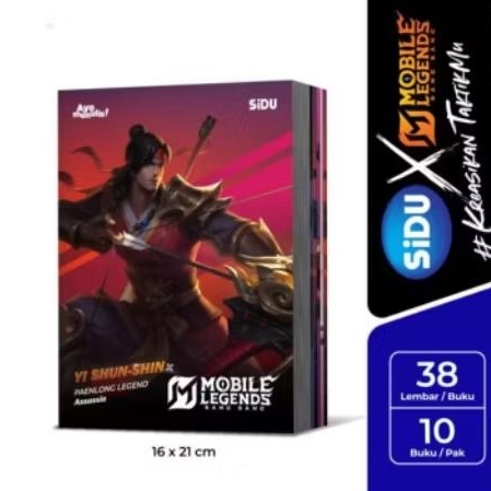 

BUKU TULIS SIDU MOBILE LEGEND 38 LEMBAR (10 PCS)