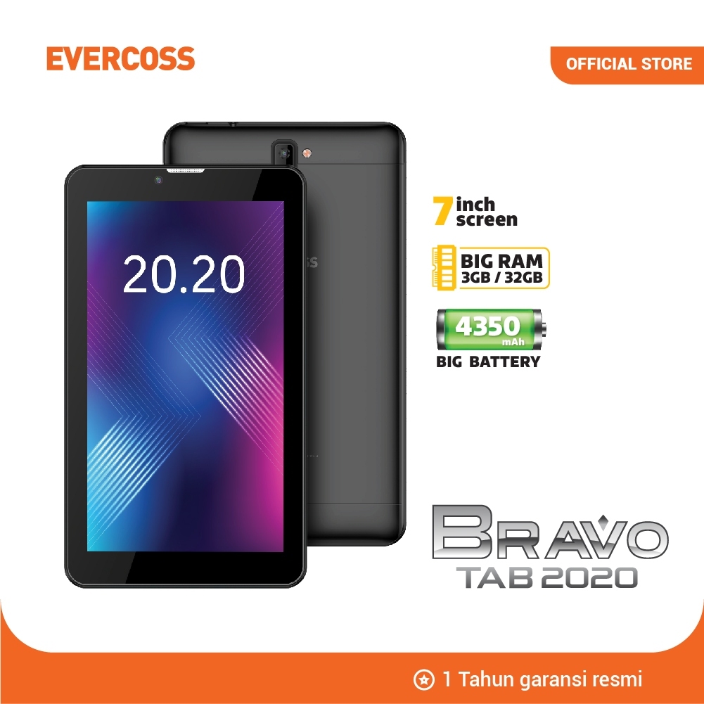Evercoss X7 Bravo Tab 2020 - 7 INCHI - RAM 3GB /32GB- 4G/LTE- BAtt 4350 mAH