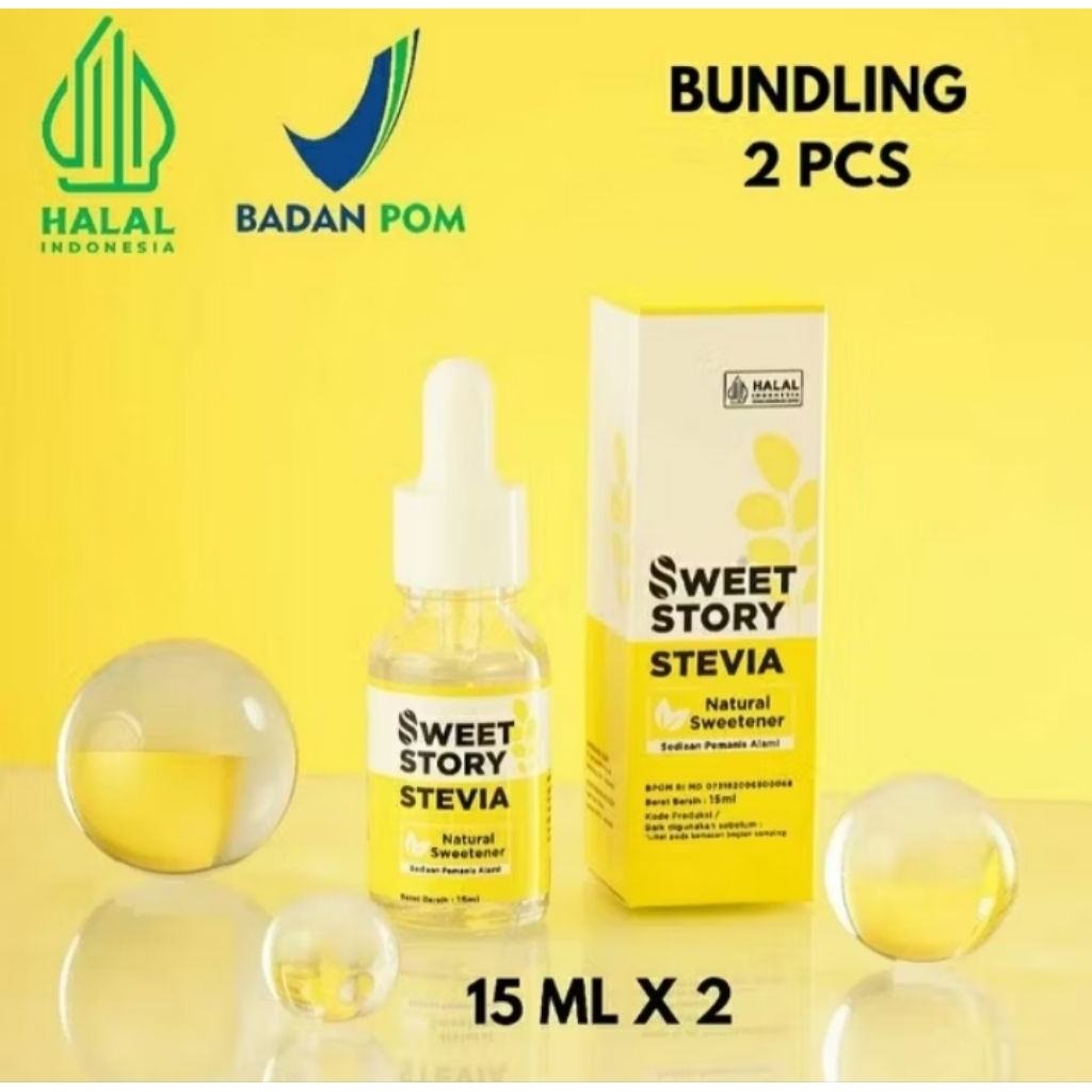 

bundling 2 pcs sweet story stevia cair pemanis alami pengganti gula 0 kalori