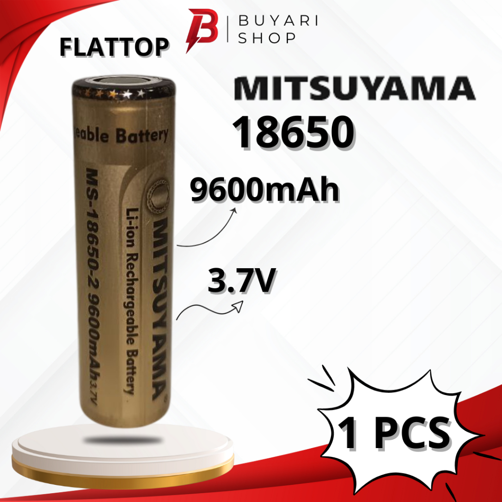 BATERAI 18650 MITSUYAMA 3.7v 9600mAh FLAT TOP Original 18650 Battery Baterai Vapee Batre 18650 Origi