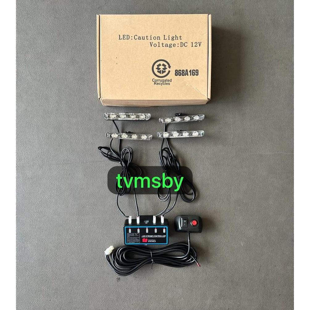 Lamp Lampu LED STROBO Grill tipis Plug and Play Super Terang