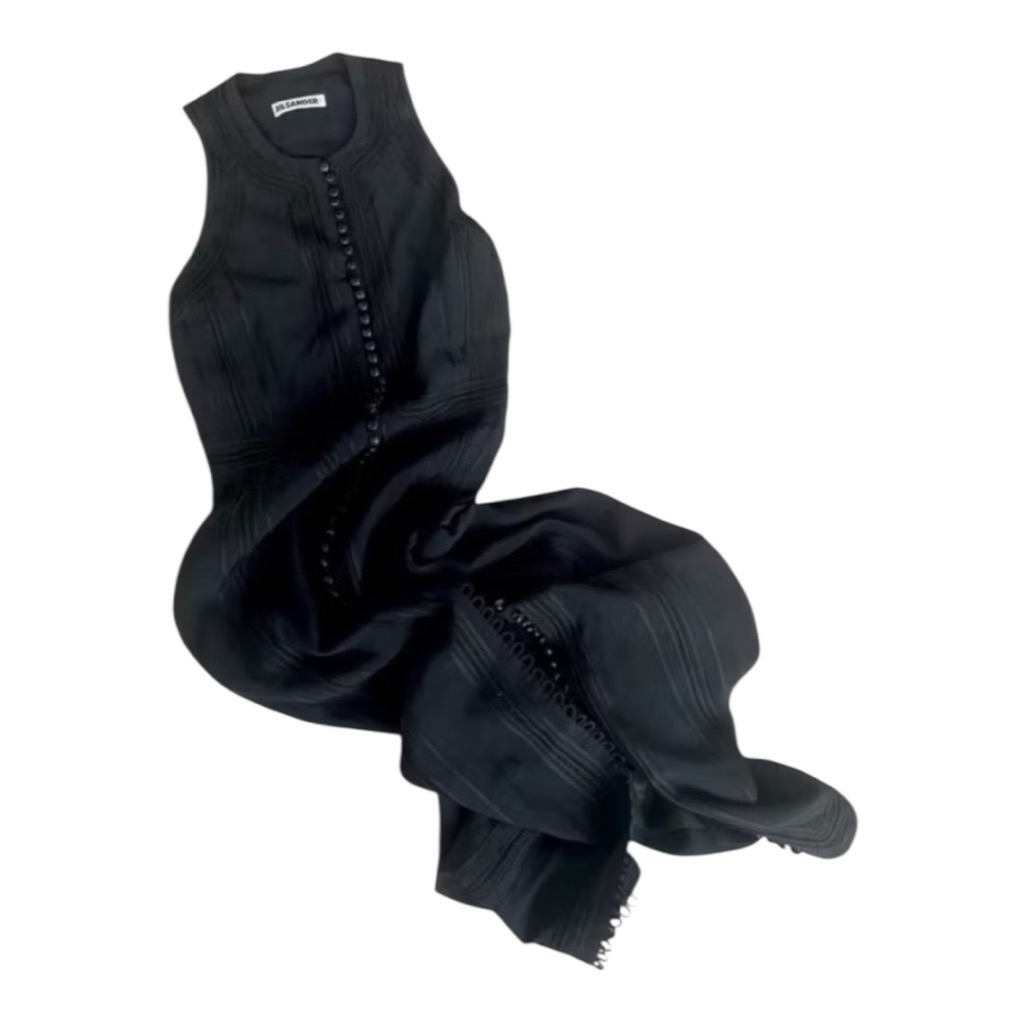 jil sander vintage embroidered maxi dress