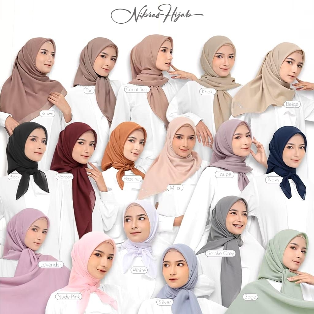 Namira Square Hijab Polos Nibras segiempat voal terbaru Nibras Hijab