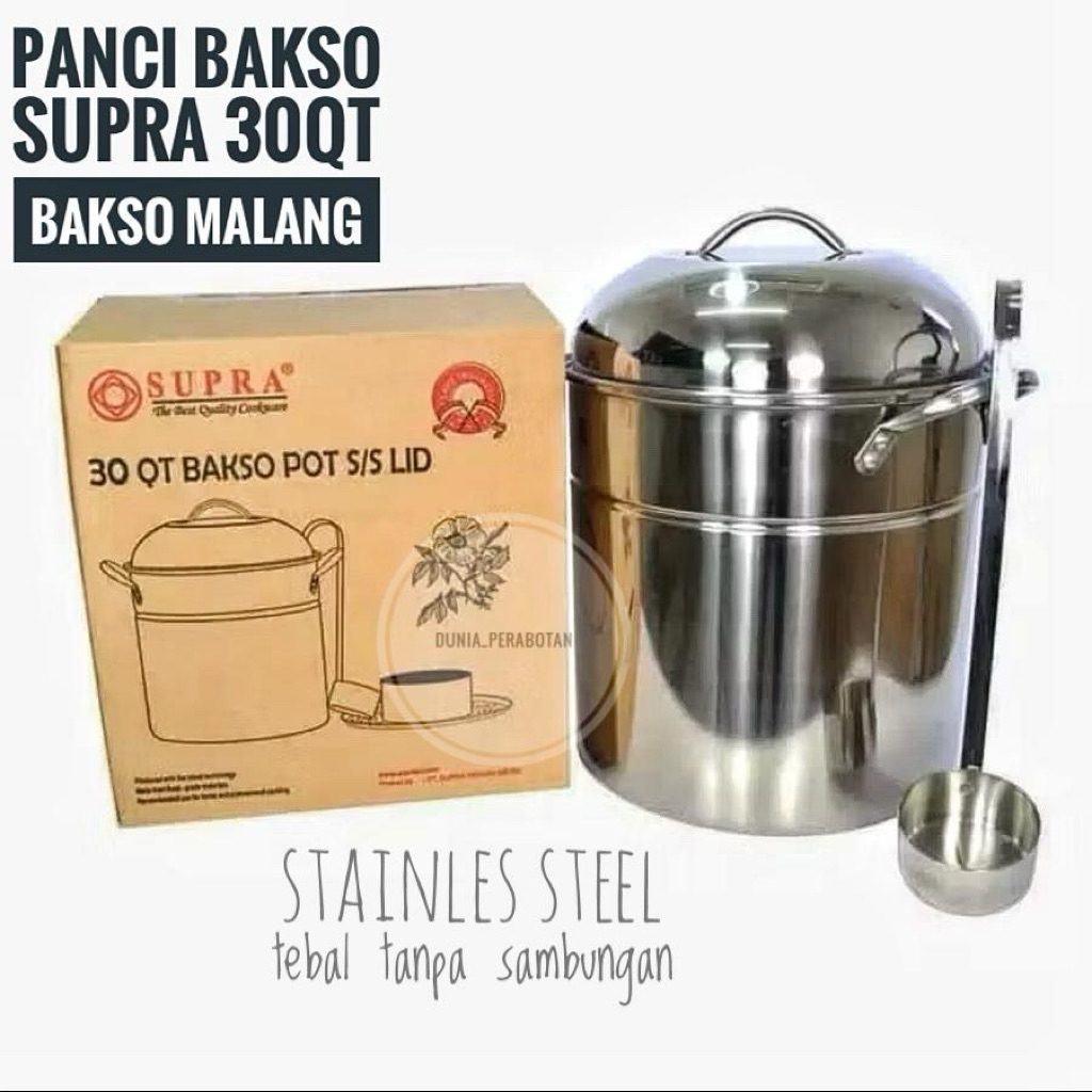 [panci bakso supra 30QT] dandang bakso supra / panci bakso malang / kukusan bakso stainlessteel