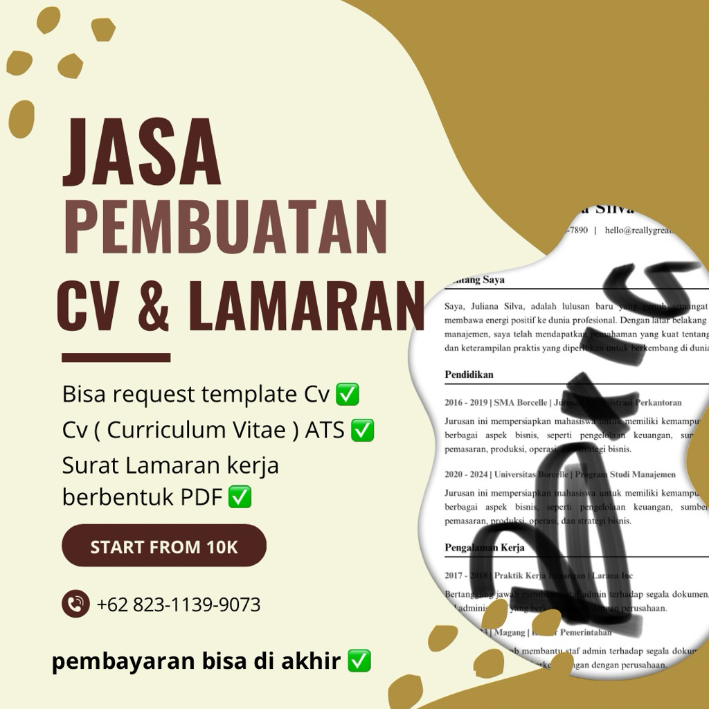 JASA PEMBUATAN CV & LAMARAN