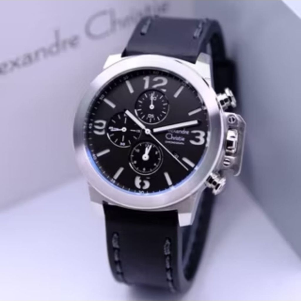 Jam tangan pria Alexander Christie AC 6280 tali kulit garansi resmi 1thn