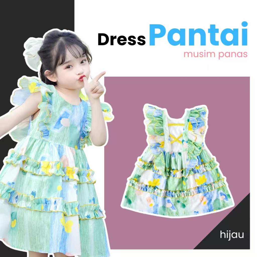 [princesscoco] Dress Baju Anak Perempuan Floral / Dress Kids Umur 10 Bulan - 9 Tahun Terbaru
