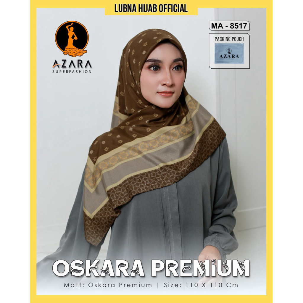 [MA-8517] GROSIR ISI 10 PCS Jilbab Kerudung AZARA OSKARA MOTIF Motif Segiempat Polycotton Polyester 