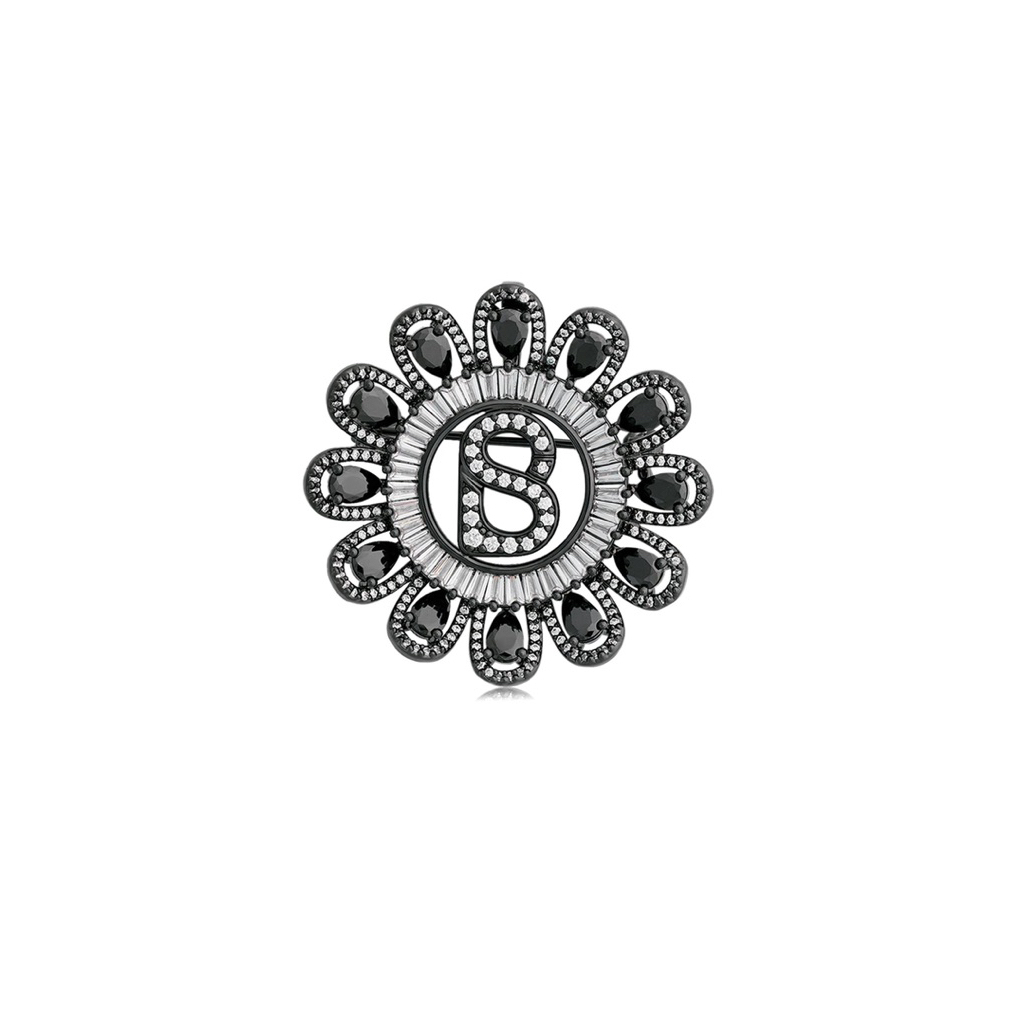 Buttonscarves Solara Brooch - Hematite New