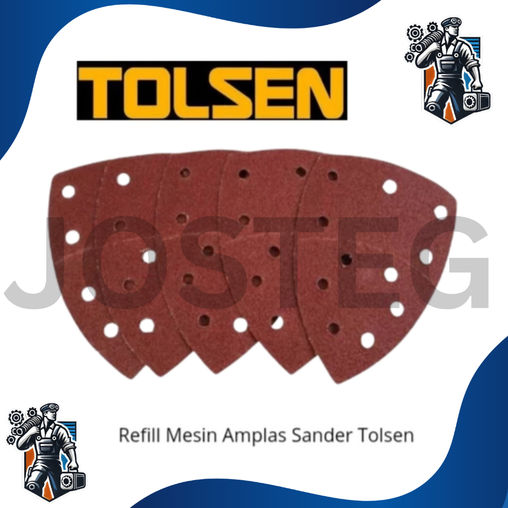 JOSTEG Refill Amplas Sander Tolsen/Refill Amplas Segitiga/Sanding Sheet For Palm Detail Sander Tolse