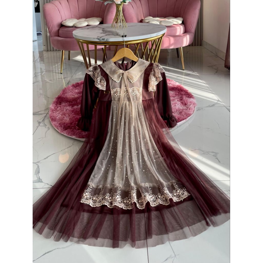 Moana Dress anak Perempuan Mewah kekinian Umur 3-15 Tahun Gamis Lebaran 2026