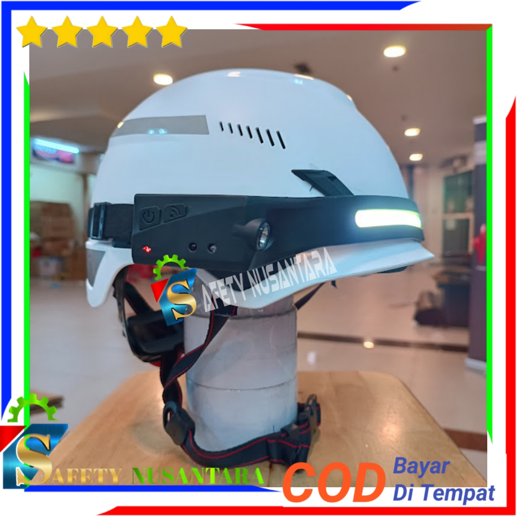 Headlamp Helm Safety MSA V-Gard H1- Head Lamp Senter Kepala Helm MSA Climbing SNI