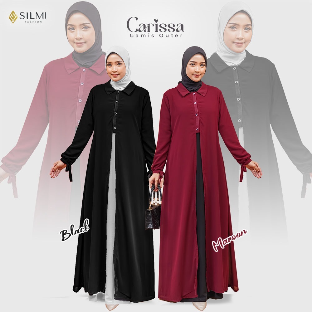 Carissa - Long Outer Wanita Gamis Ceruty - Outer Dress Wanita - Only Outer