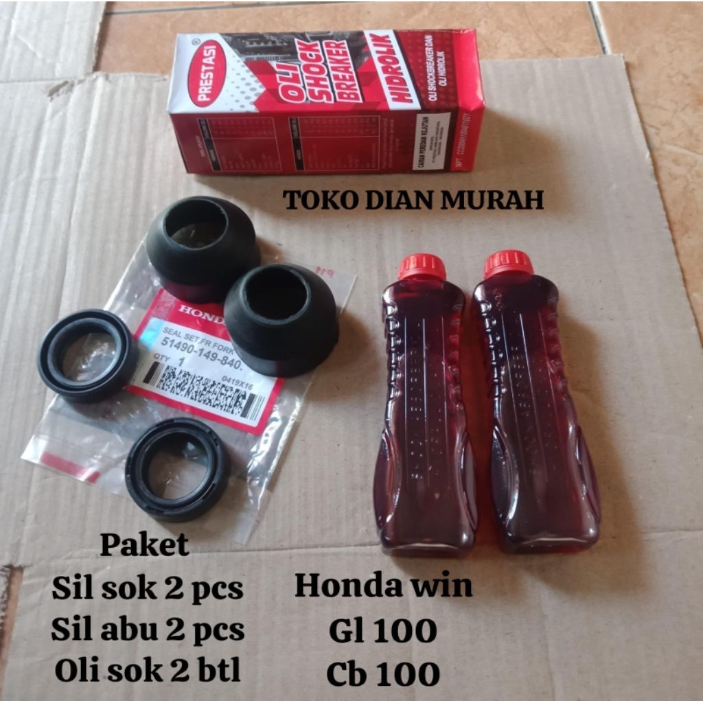 Paket Seal Shock Depan Honda Win 100-GL 100-Cb 100 karet botom oli shock