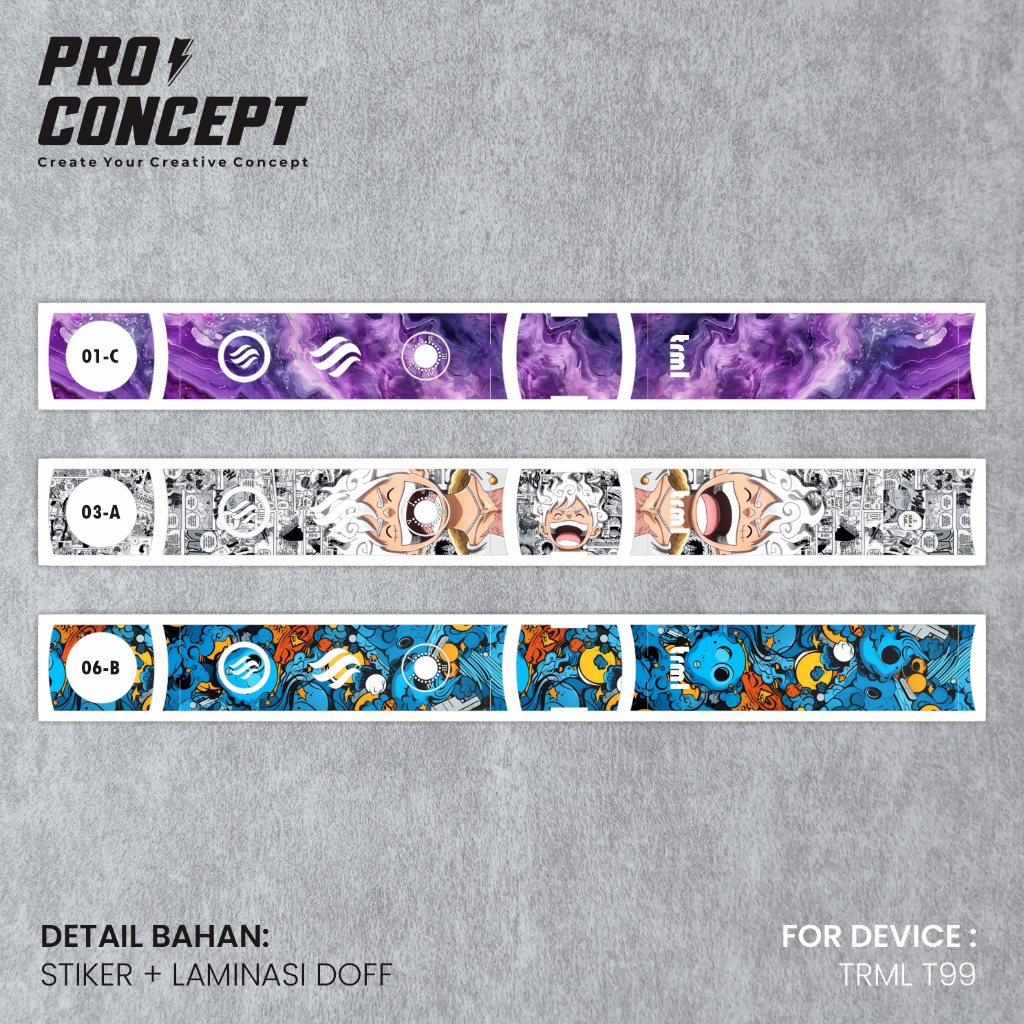 

#OUT-6 proconcept stiker laminasi doff series T~99 | outer (luar)