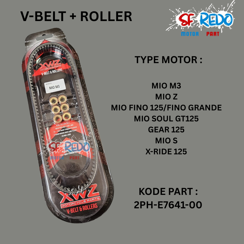 VANBELT V-BELT V BELT FANBEL MIO M3 MIO Z MIO FINO 125 MIO SOUL GT 125 2PH + ROLLER XWZ