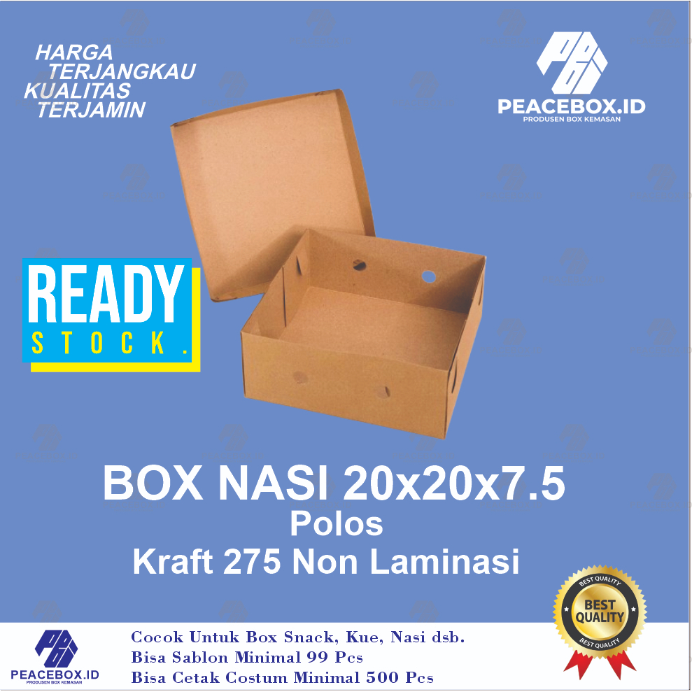 

BOX NASI 20X20X7 KRAFT 275 NON PE