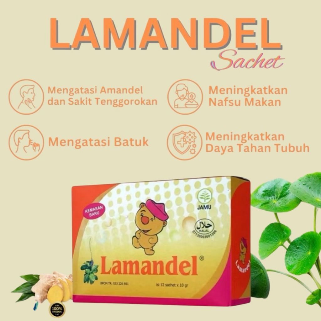 

Lamandel Box Isi 12 Sachet | Serbuk Rasa Herbal Atasi Nyeri Amandel Radang Tenggorokan Kemasan Box