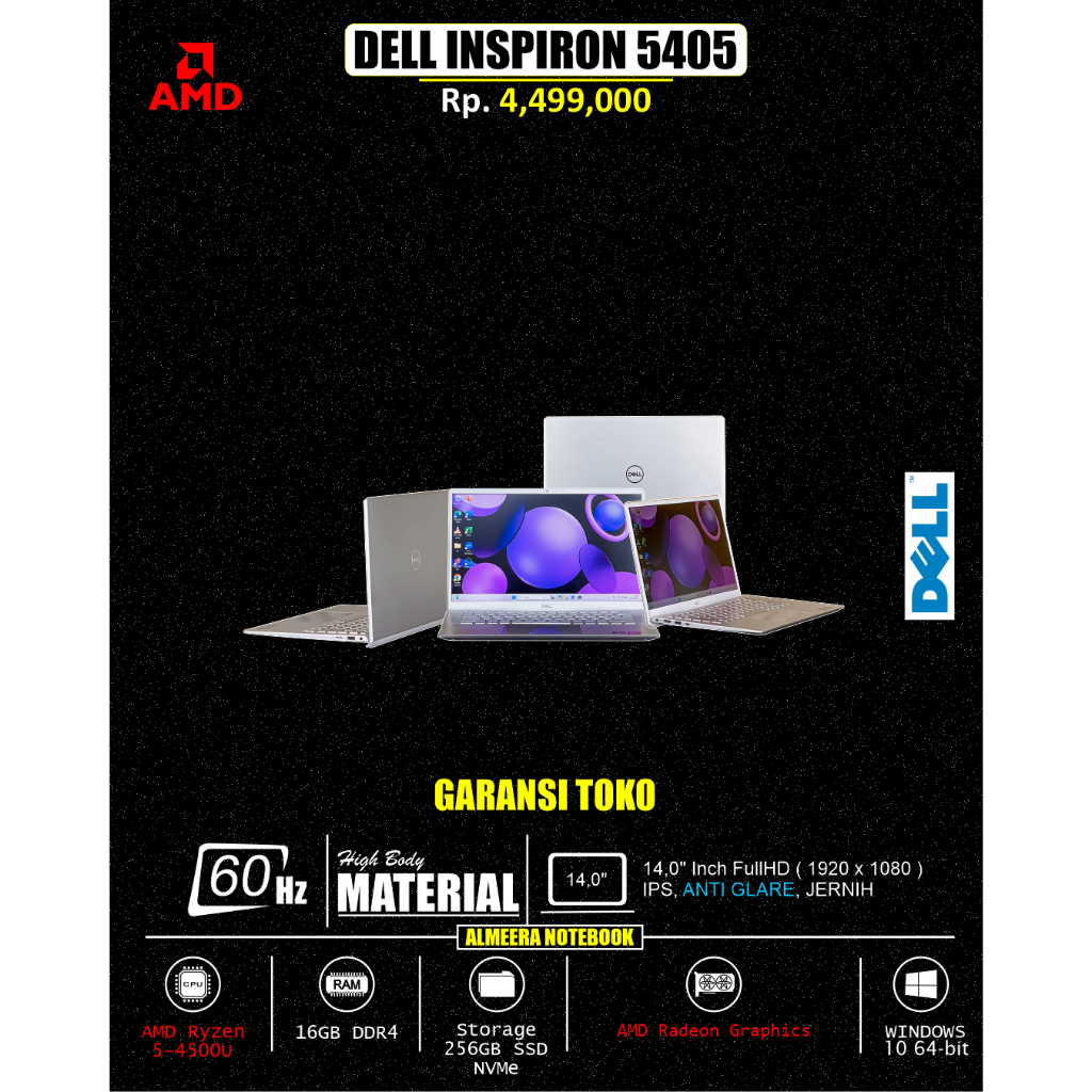 LAPTOP Dell Inspiron 5405 RAM 16GB SSD