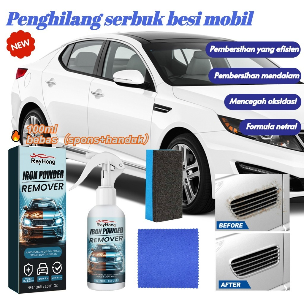 ✨Pembersih Karat Mobil✨/Agen Penghilang Noda Besi di Velg & Bodi Mobil/Cairan Dekontaminasi Anti-Oks