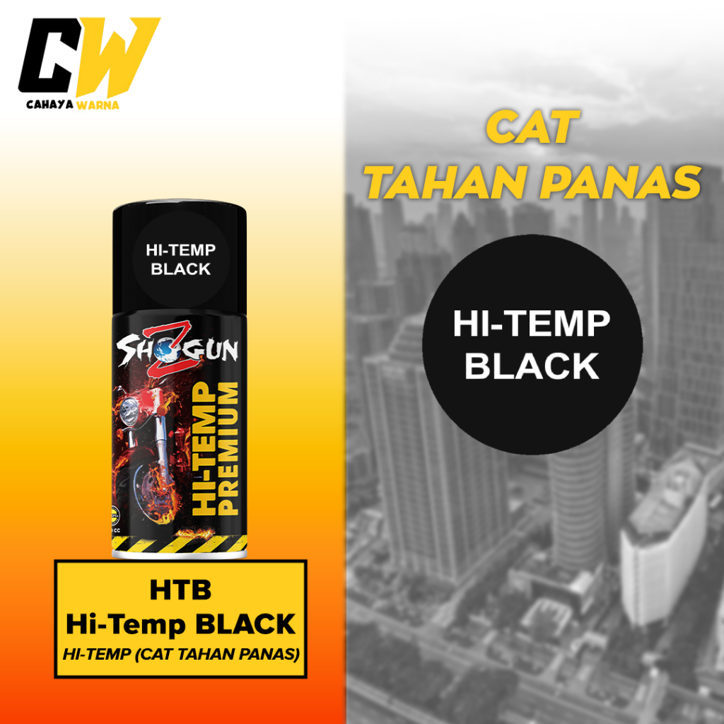 Cat Semprot Shogun Z Paint Acrylic Premium Hi-temp Silver & Black (300CC) Cat Khusus Mesin Knalpot T