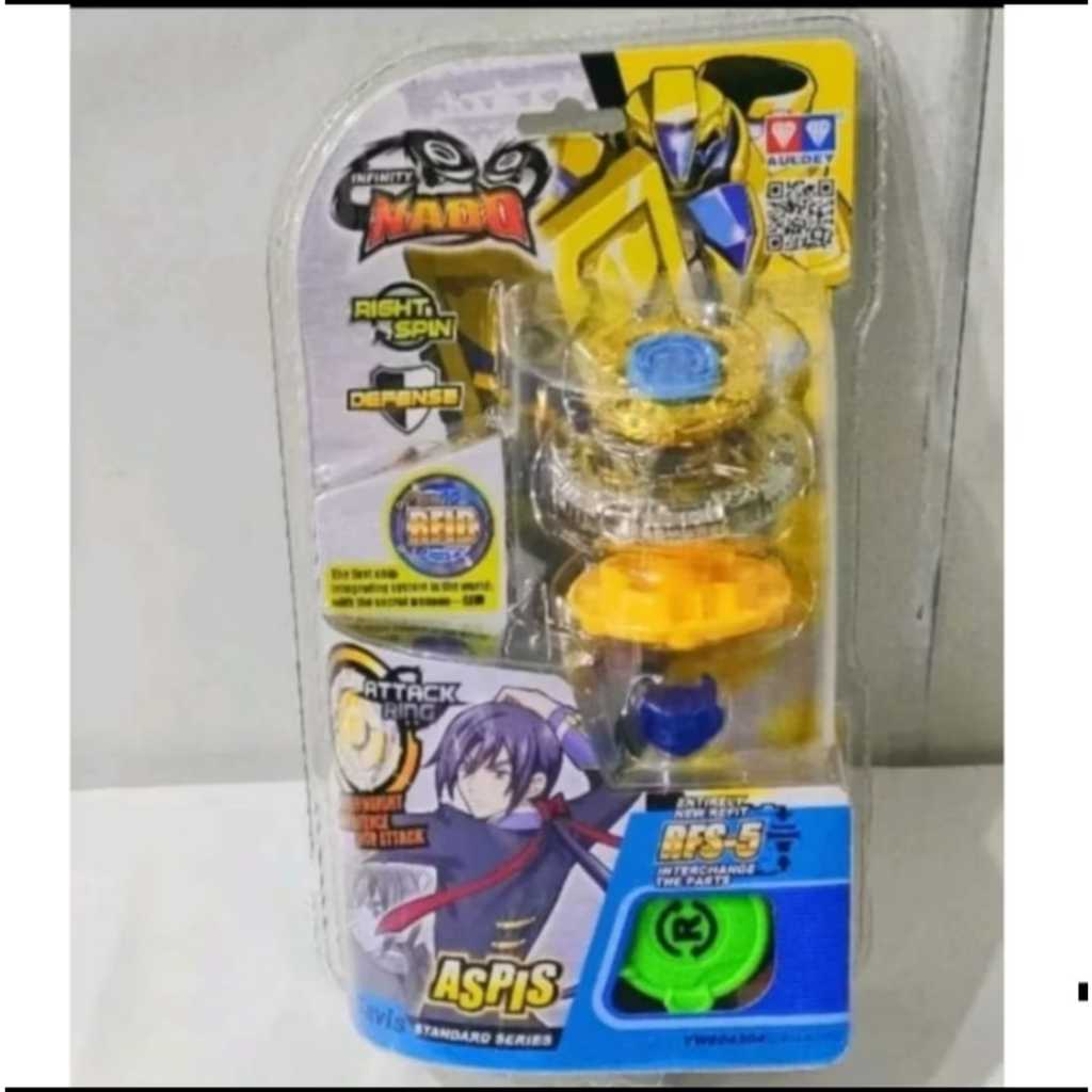 habisin stock gangsing beyblade auldey nado besi infinity standrt series original / gasing left spin
