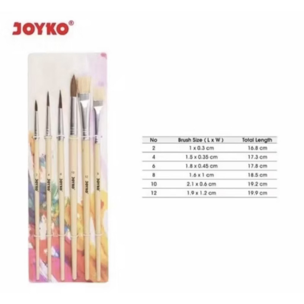 

Kuas lukis Joyko isi 6pcs