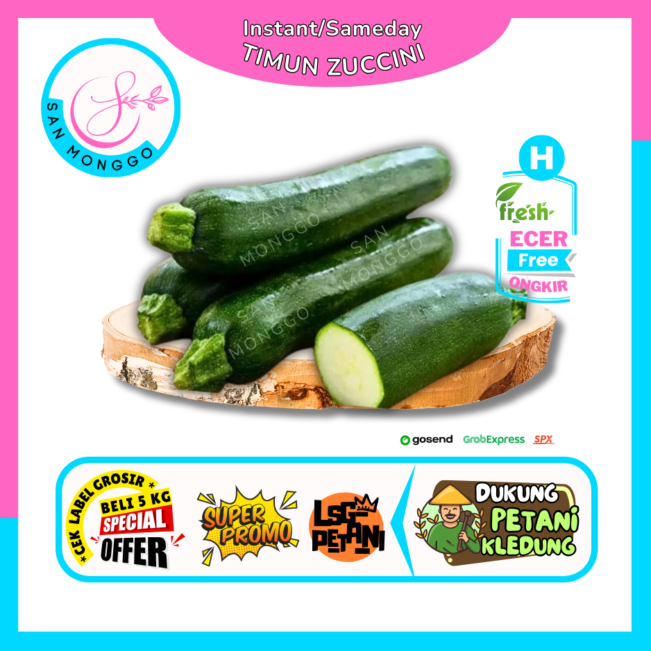 

Sanmonggoo >> Timun Zuccini / Zucchini / Zukini -- Hasil Bumi Sindoro Sumbing Ecer (H)