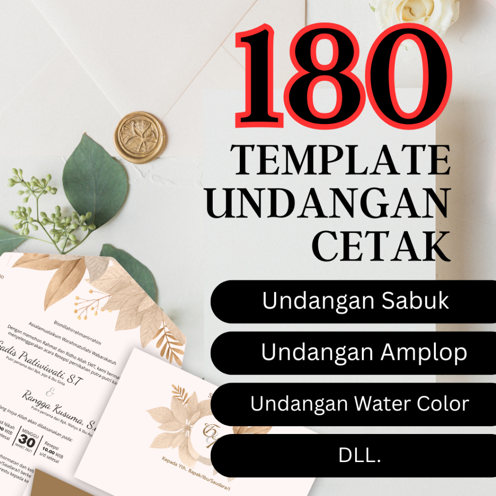 180 Template Undangan Pernikahan CDR CorelDraw Siap Cetak Editable File Desain