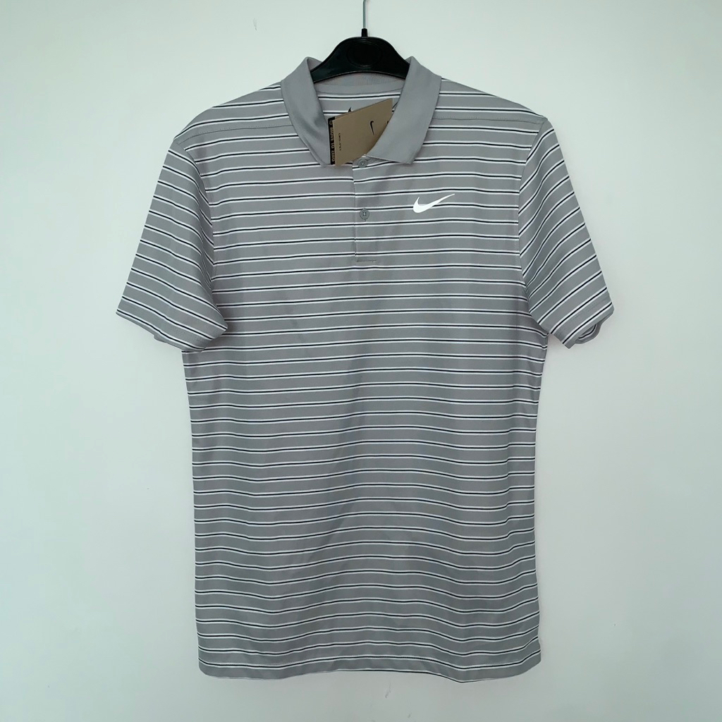 Nike Golf victory striped S (Ld 51cm) Grey - Polo Golf Pria Baju Golf Pria