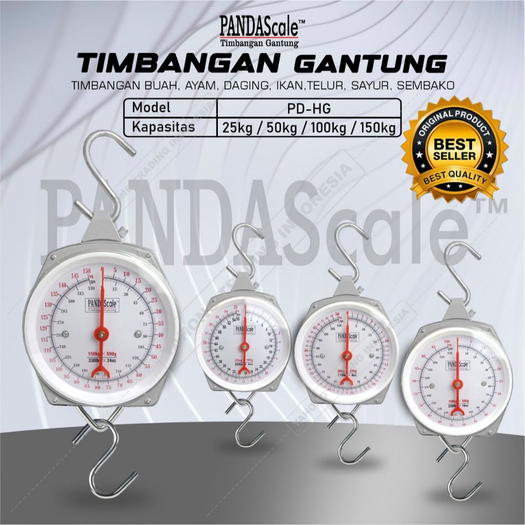 PANDA SCALE Timbangan Gantung  Jarum Manual Timbangan Ayam Buah Sayur Daging 25kg 50kg 100kg 150kg