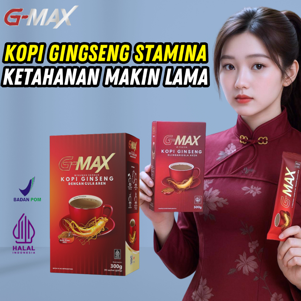 

Kopi G-max Ginseng Original Penambah Stamina Ketahanan Lebih Lama Pria