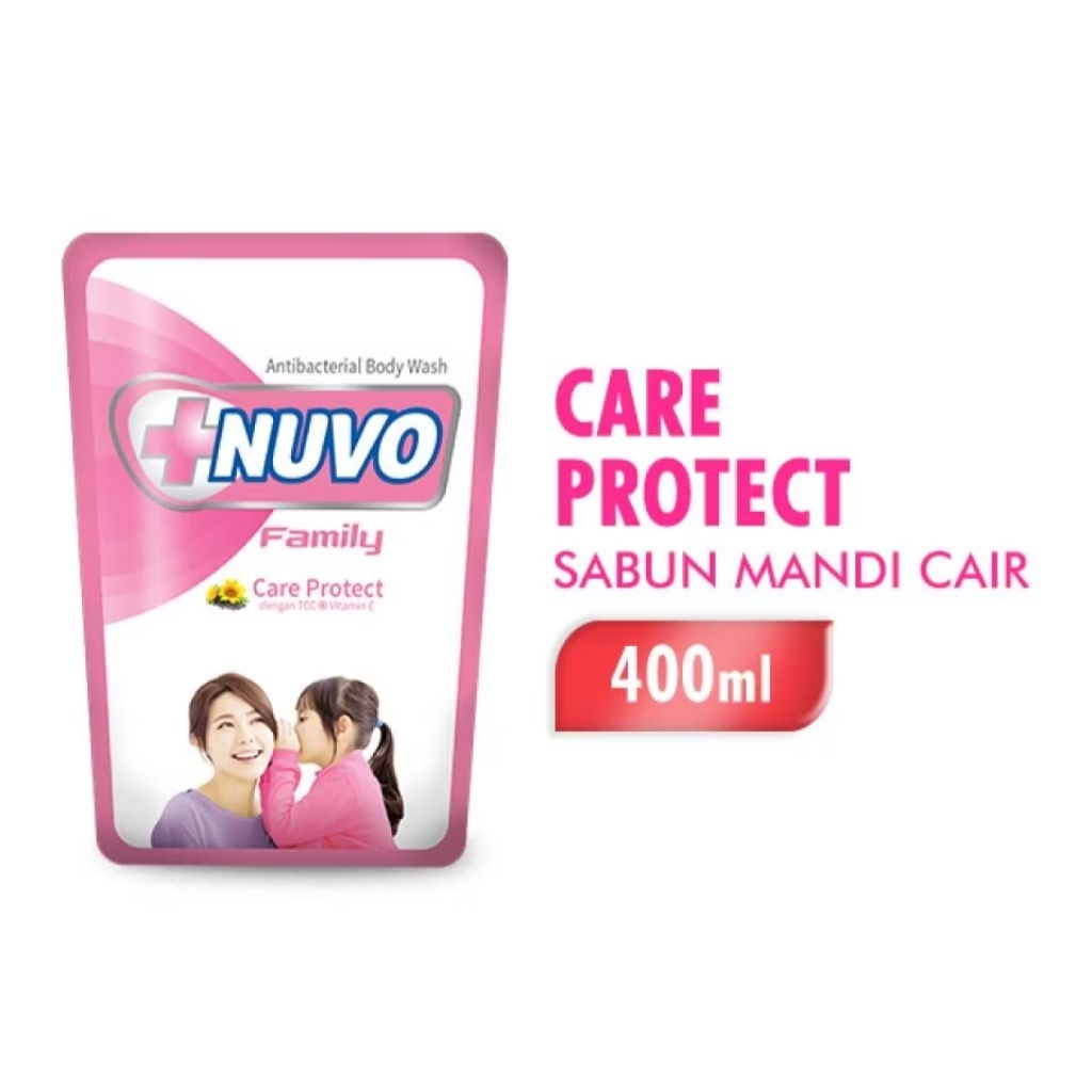 NUVO FAMILY CARE PROTECT SABUN MANDI CAIR PINK 400ML