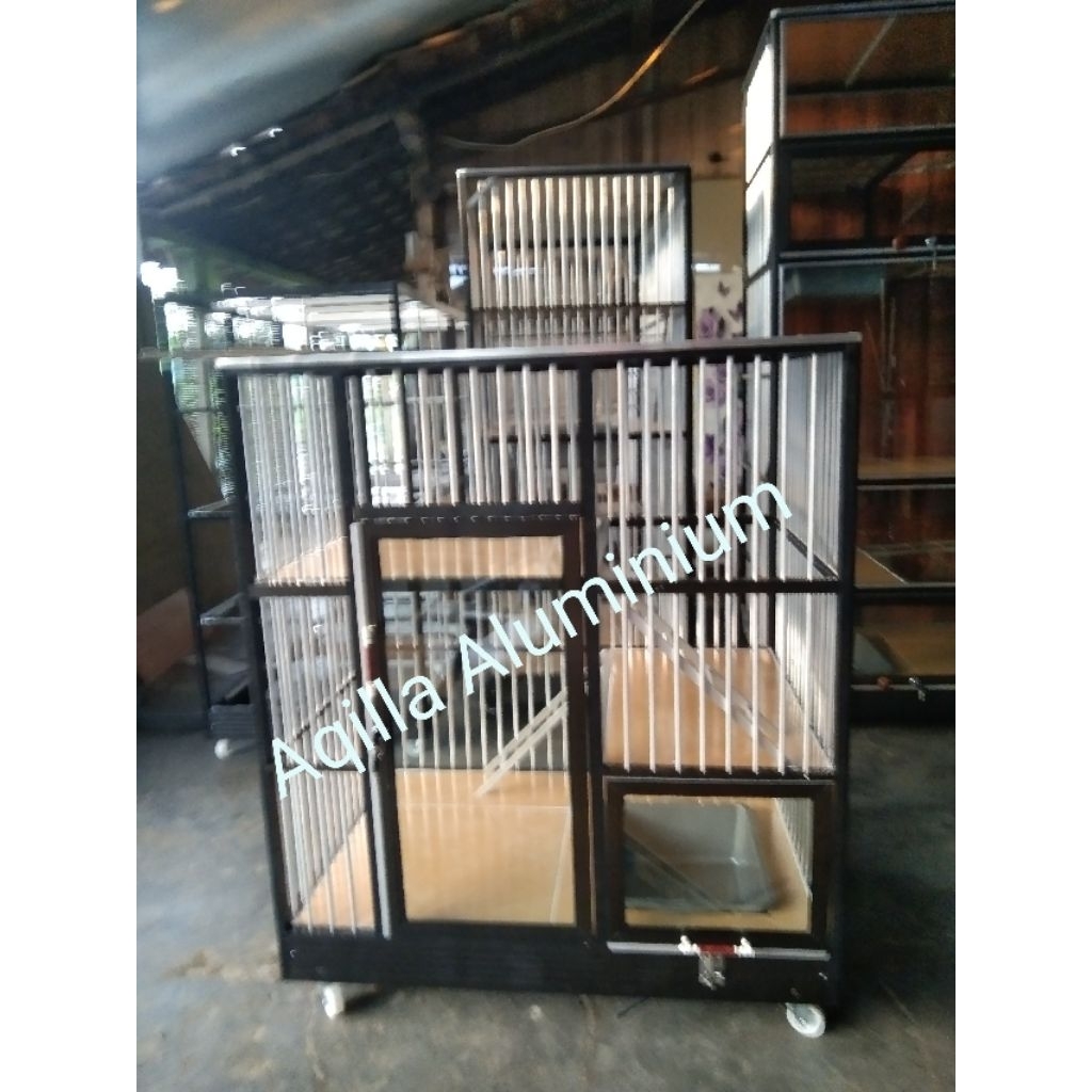 Kandang Kucing 1 Pintu Aluminium/ Kandang hewan Peliharaan Aluminium/ kandang kucing/ Kandang Alumin