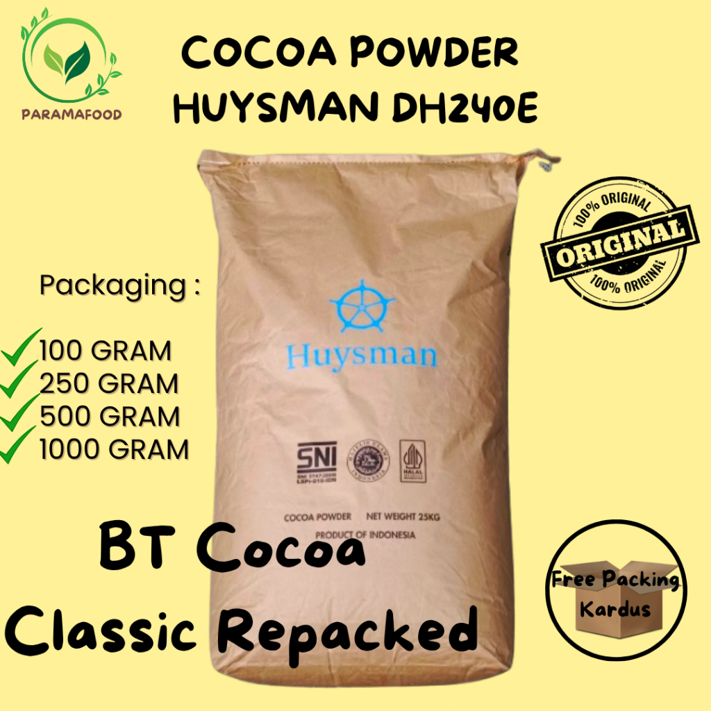 

BT Cocoa 1000 A Cocoa Powder Classic Huysman DH240E Repacked 1000 gram 500 gram 250 gram 100 gram