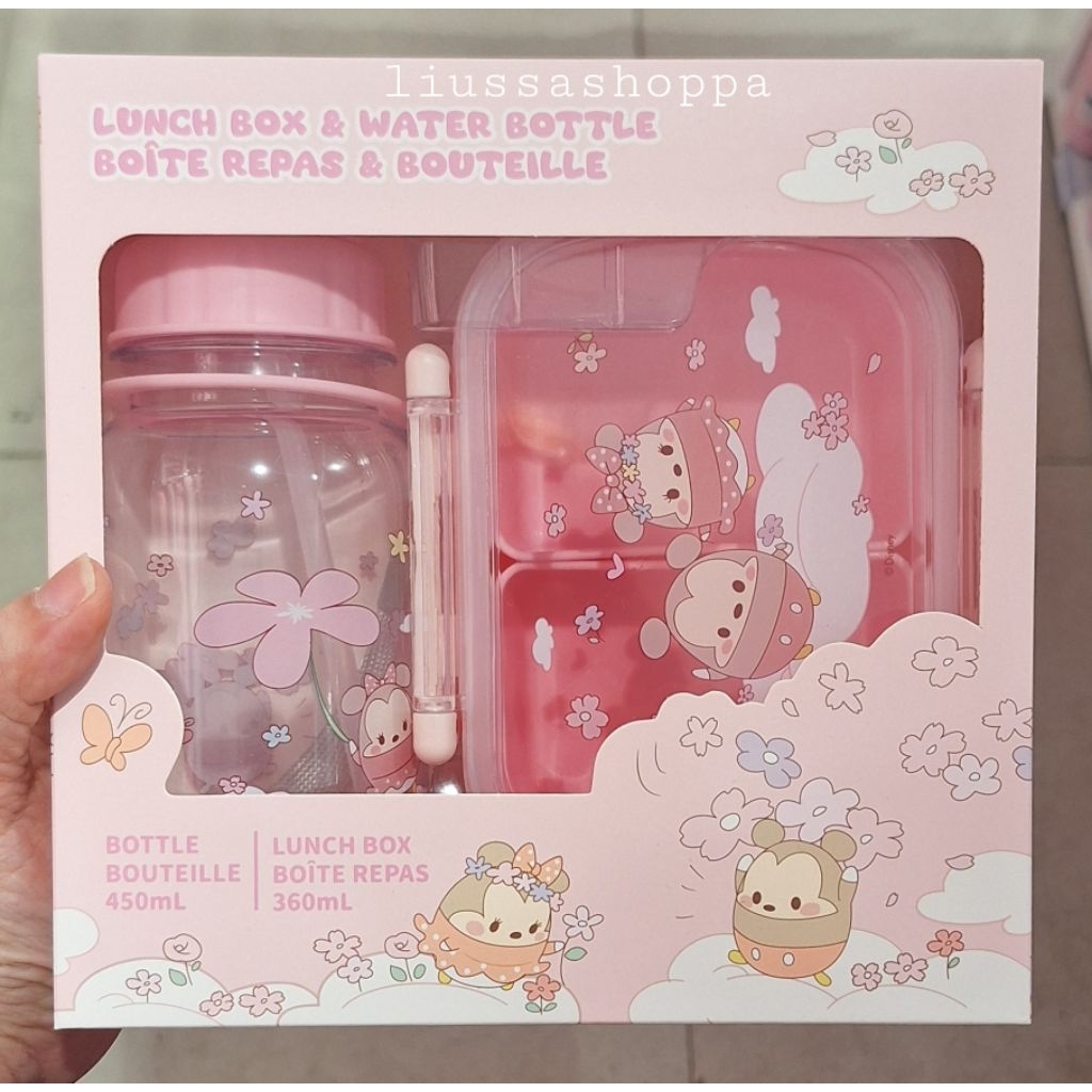 Bento Box Set Miniso - Disney Ufufy Collection Lunch Box & Water Bottle